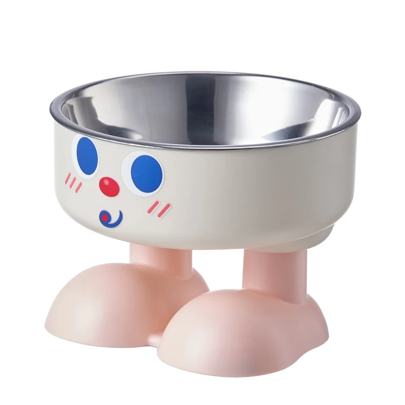 1pc cute elevated bowl - with non-slip mat, easy to clean, protect the cervical spine, pet cat food bowl, dog feeding bowl
