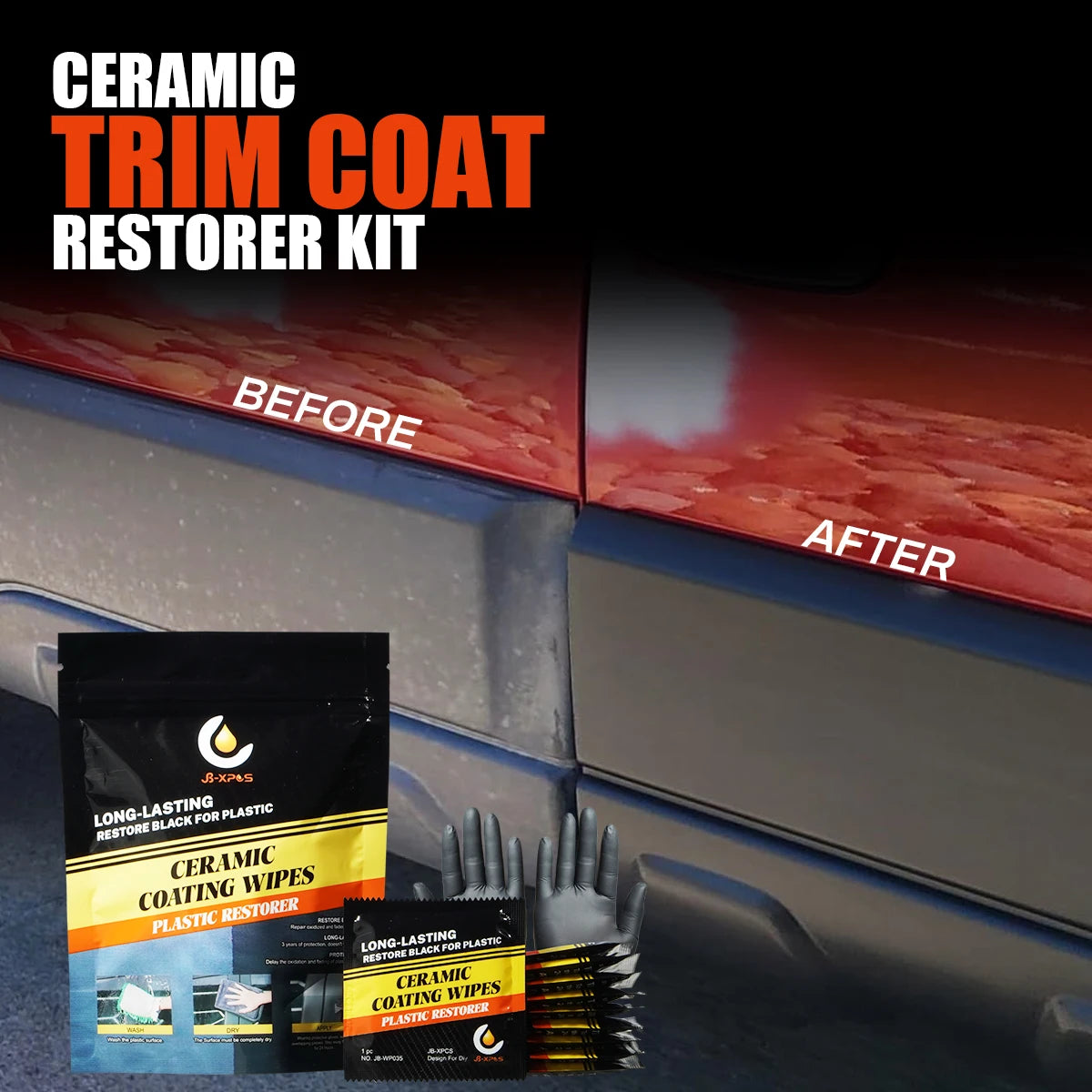 Car Plastic Restorer Back To Black Gloss Car Cleaning Products Plastic Leather Restore Auto Polish And Repair Coating Wipes