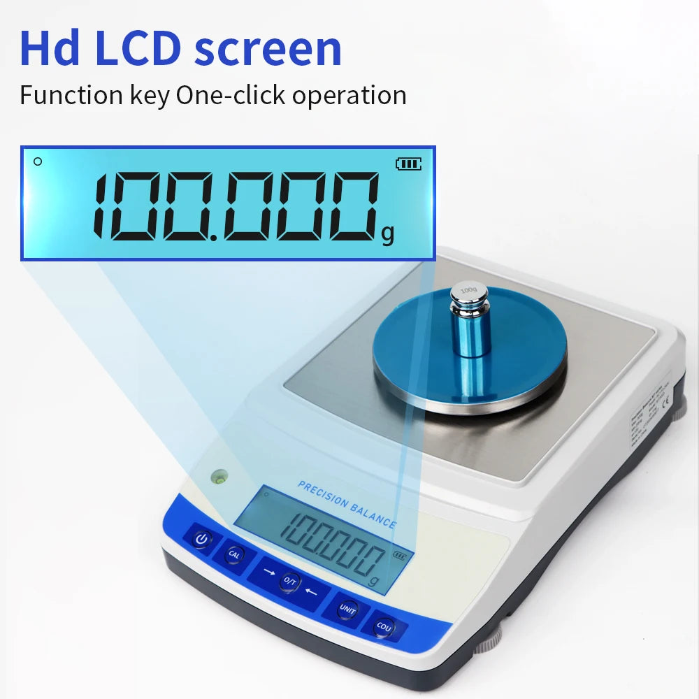 500G 0.001G High Precision Electronic Balance Lab Analytical Balance Scale Kitchen Jewelry Weighing Scales with RS232 Port