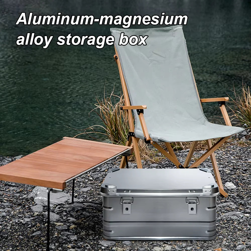 30-80L Outdoor Storage Box Camping Picnic Travel Aluminum Alloy Large Capacity Box Accessories Storage Bag Hiking Accessories