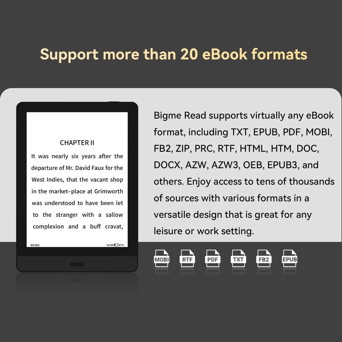 Bigme Read ebook reader, 6'' e-ink screen electronic book, Android system, support google play, Eink screen ebook ereader