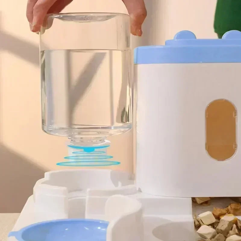 Automatic Pet Feeder and Water Food Dispenser 2 in 1 Gravity Pet Feeder and Water Dispenser Pet Bowl Basin Cat Dog Bowl