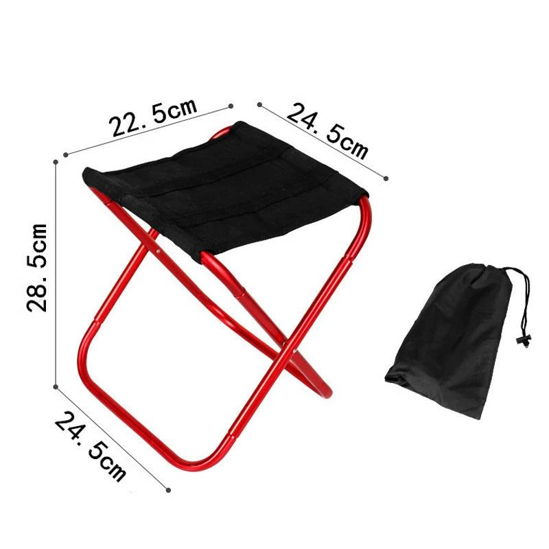 Outdoor Travel Chair Portable Folding Stool Camping Picnic Collapsible Foot Stool Fishing Hiking Beach Ultralight Chair Tools