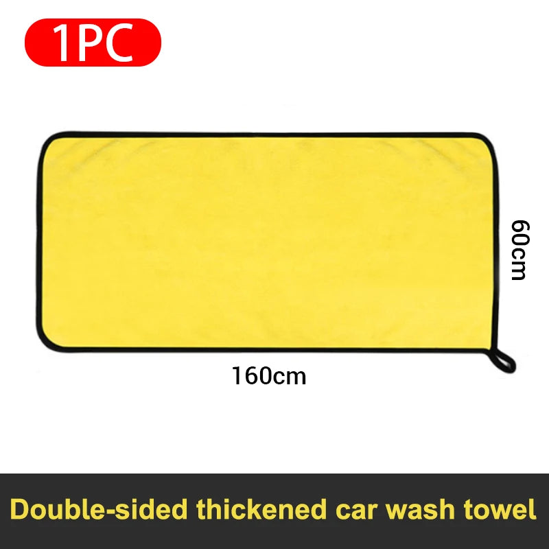 SEAMETAL Microfiber Car Wash Towel Ultra-Soft Scratch-Free Car Cleaning Towel Double-Side 400GSM Drying Cloth High Absorbency