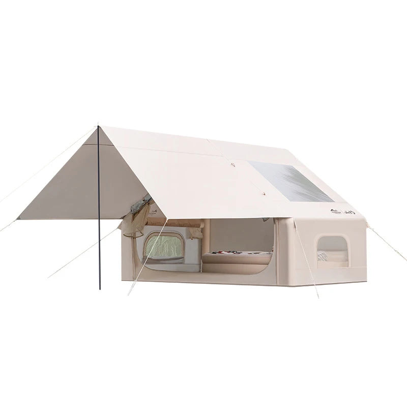 Auto Inflatable Tent with Sunshade, 2025 New 2 in 1 Pop Up Tent for Overnight Camping, Waterproof Lightweight Outdoor Instant Se