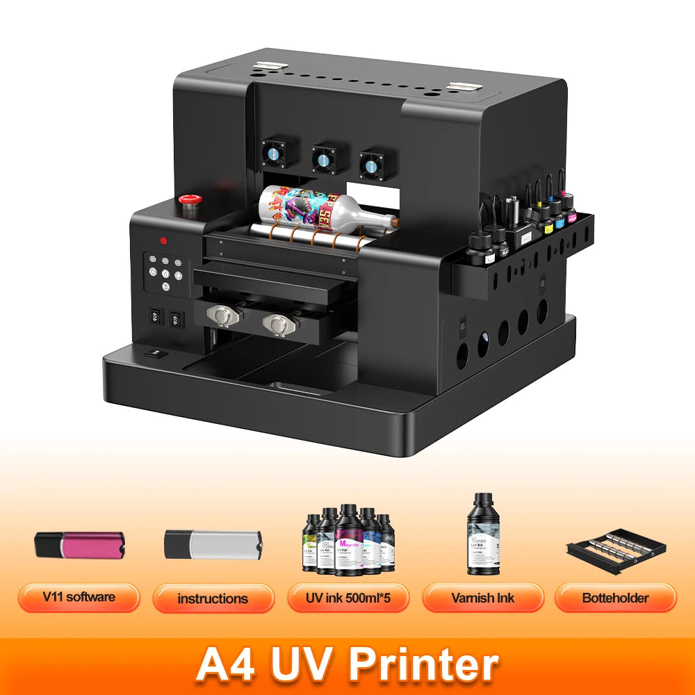 A3 UV DTF Printer ImpresoraXP600 UV Flatbed Printer For Acrylic Metal Plastic Sticker Printer Machine Bottle A4 UV DTF Printer