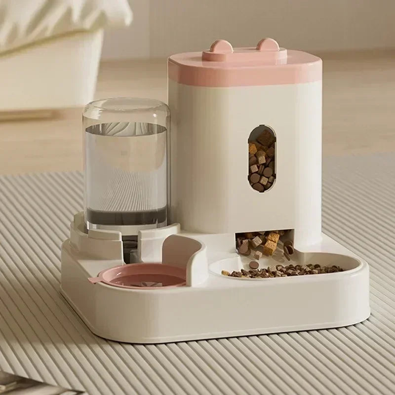 Automatic Pet Feeder and Water Food Dispenser 2 in 1 Gravity Pet Feeder and Water Dispenser Pet Bowl Basin Cat Dog Bowl