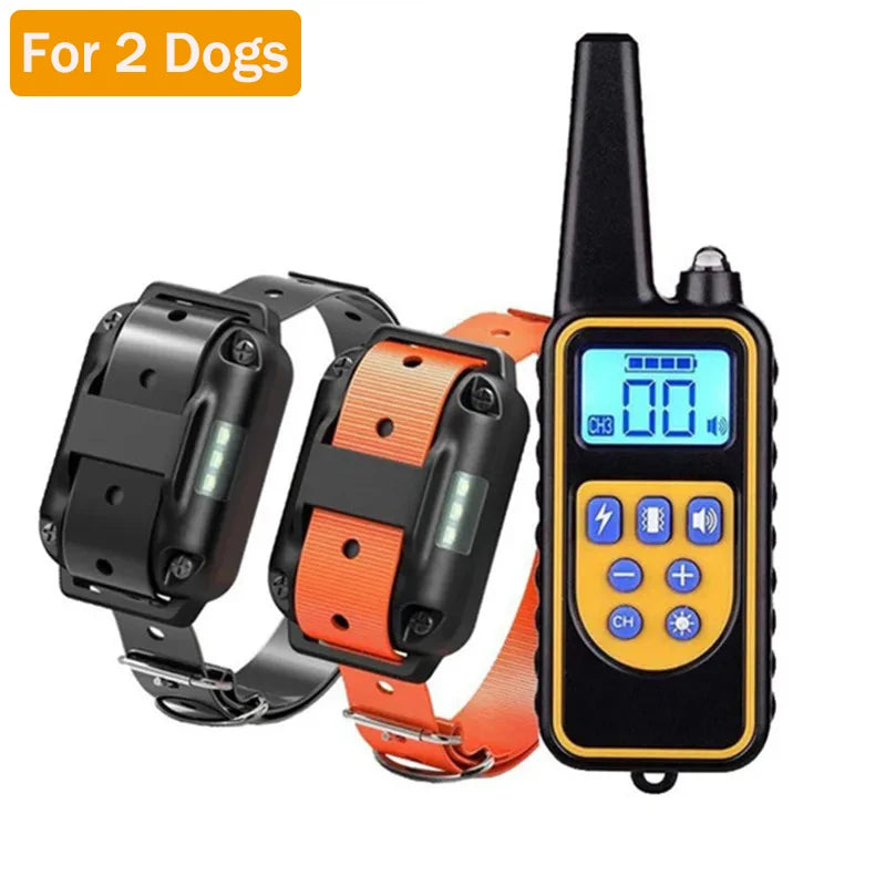 Electric Dog Training Collar Waterproof Dog Bark Collar Pet With Remote Control Rechargeable Anti Barking Device All Dogs Size