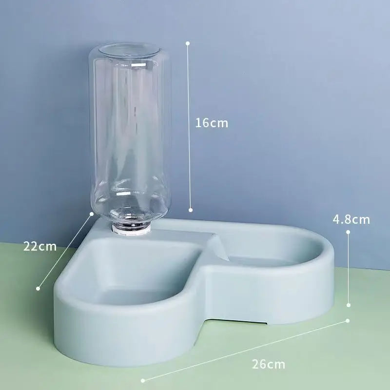 Automatic Drinking Love Pet Bowl Moisture-proof Cat Bowl Dog Basin Dual-use Multi-functional Drinking And Feeding
