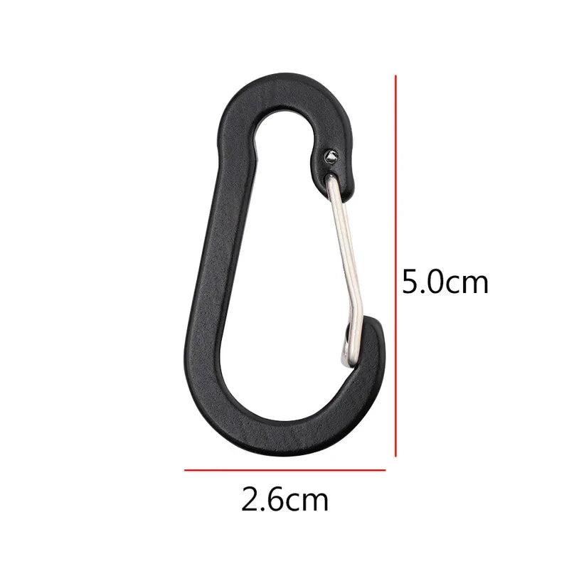 Aluminum Alloy Carabiner, Spring Snap Hook With Safety Lock, Outdoor Gear Clip For Camping Backpack Keychain, 5-Pack