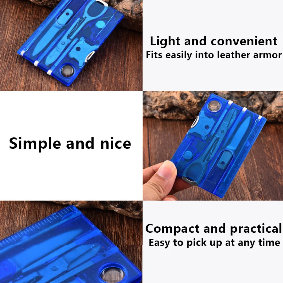 Ultra Thin Pocket Multi Tool 12 In 1 Credit Card Size Outdoor Camping Hiking Survival Gear EDC Equipment Gift