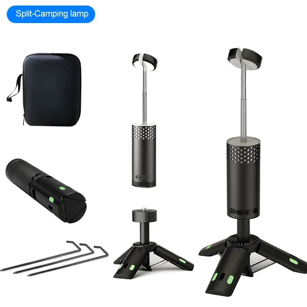 Upgraded Camping LED Telescopic Flashlight with Tripod Rechargeable Emergency Lamp Outdoor  Portable orch Light Table Lamp Tent