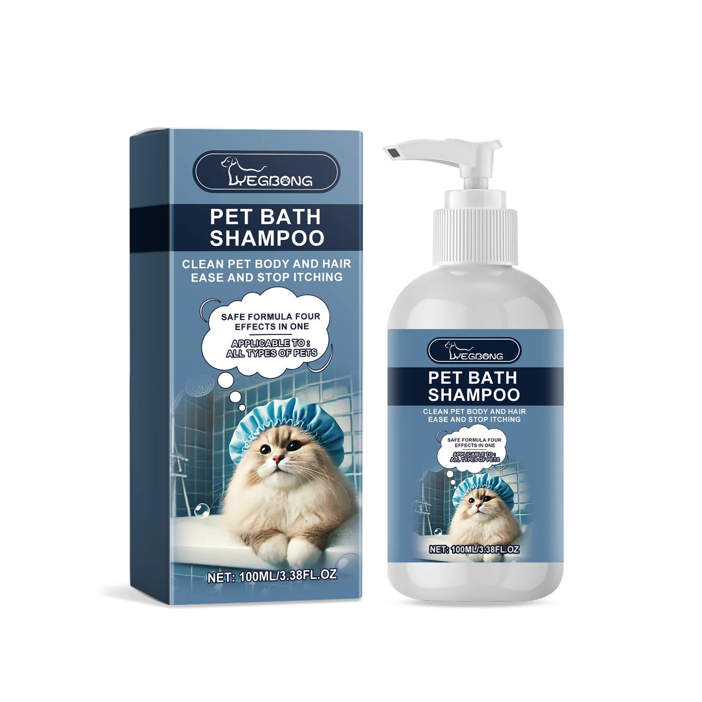 Pet shampoo for cats and dogs, cleansing, bathing, moisturizing, nourishing, shower gel, gentle shampoo
