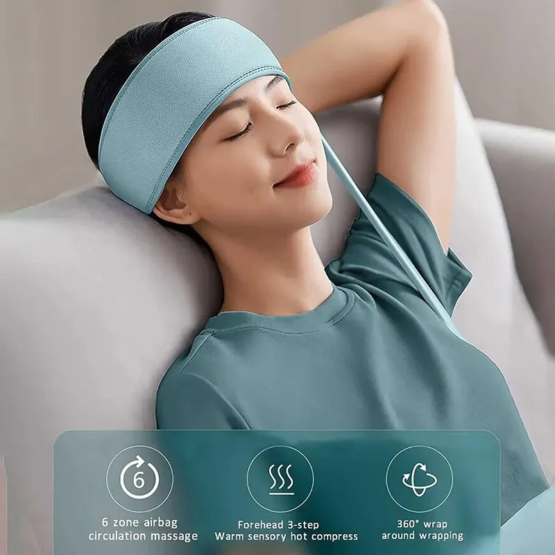 Electric Head Massager Airbag Pressure Massage Health Care heating Relief Scalp Deep Relaxation Physiotherapy 360°wrapping