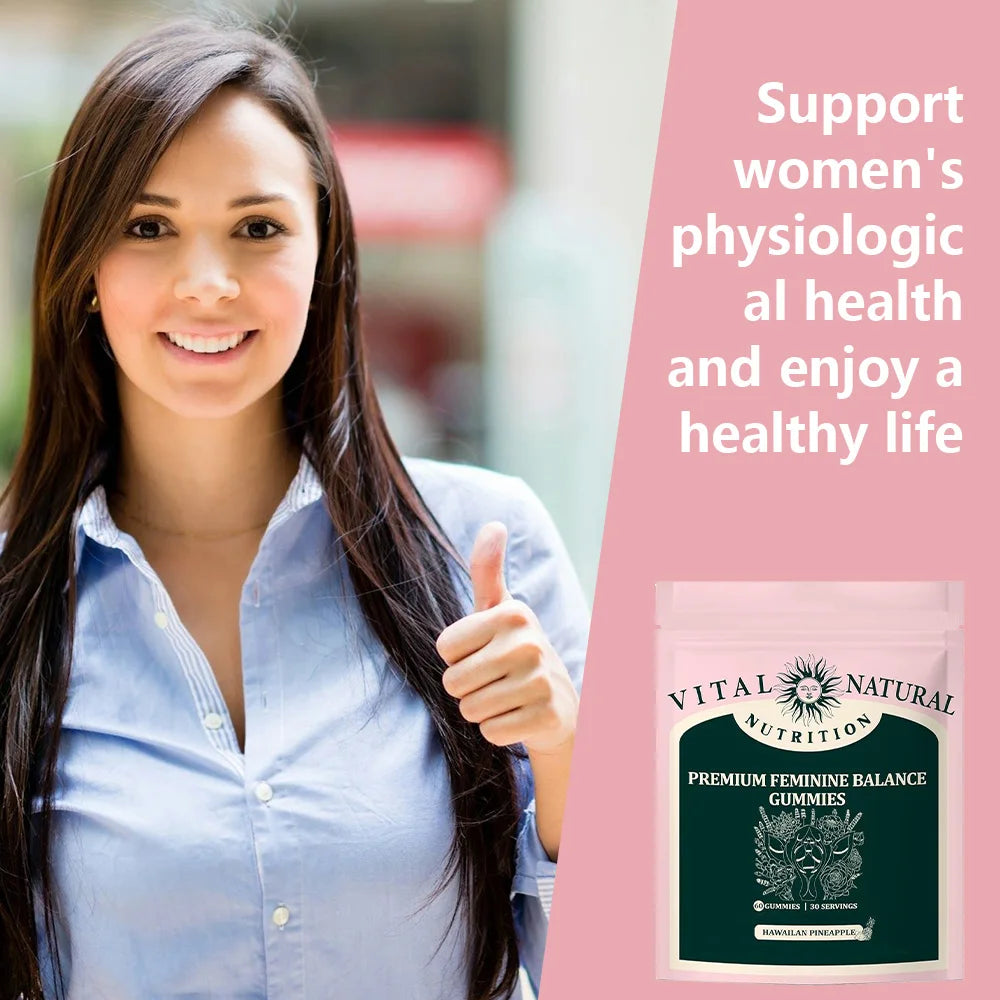 Feminine Balance Gummies for Women’s Health - Immune Support, Vegan, Gluten-Free - Hawaiian Pineapple - 60 Gummies