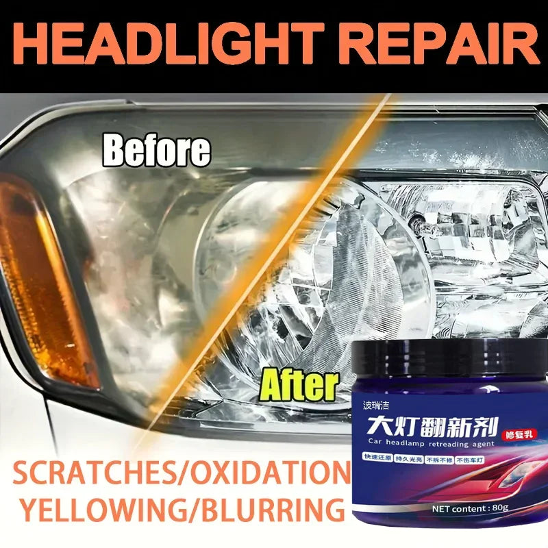 Headlamp Scratch Remover Repair Cleaning Paste Remove Oxidation Headlight Polish Liquid Car Headlight Restoration Polishing Kits