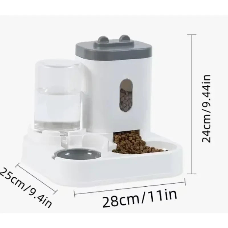 Automatic Pet Feeder and Water Food Dispenser 2 in 1 Gravity Pet Feeder and Water Dispenser Pet Bowl Basin Cat Dog Bowl