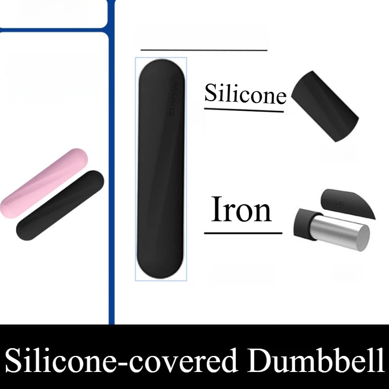 1Pcs Dumbbell Hand Weight Silicone Covered Non-slip Hand Pattern Yoga Tirap for Pilates Strength Training Gym Running Dance