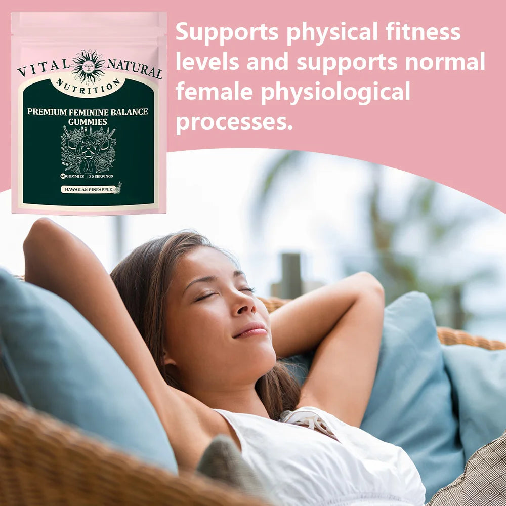 Feminine Balance Gummies for Women’s Health - Immune Support, Vegan, Gluten-Free - Hawaiian Pineapple - 60 Gummies