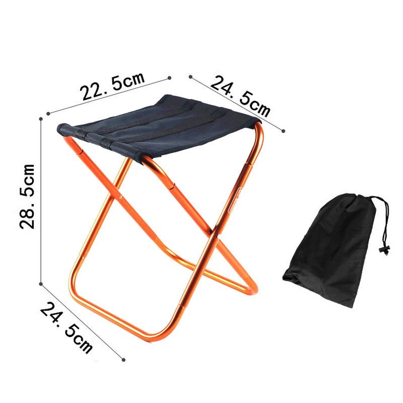 Outdoor Travel Chair Portable Folding Stool Camping Picnic Collapsible Foot Stool Fishing Hiking Beach Ultralight Chair Tools