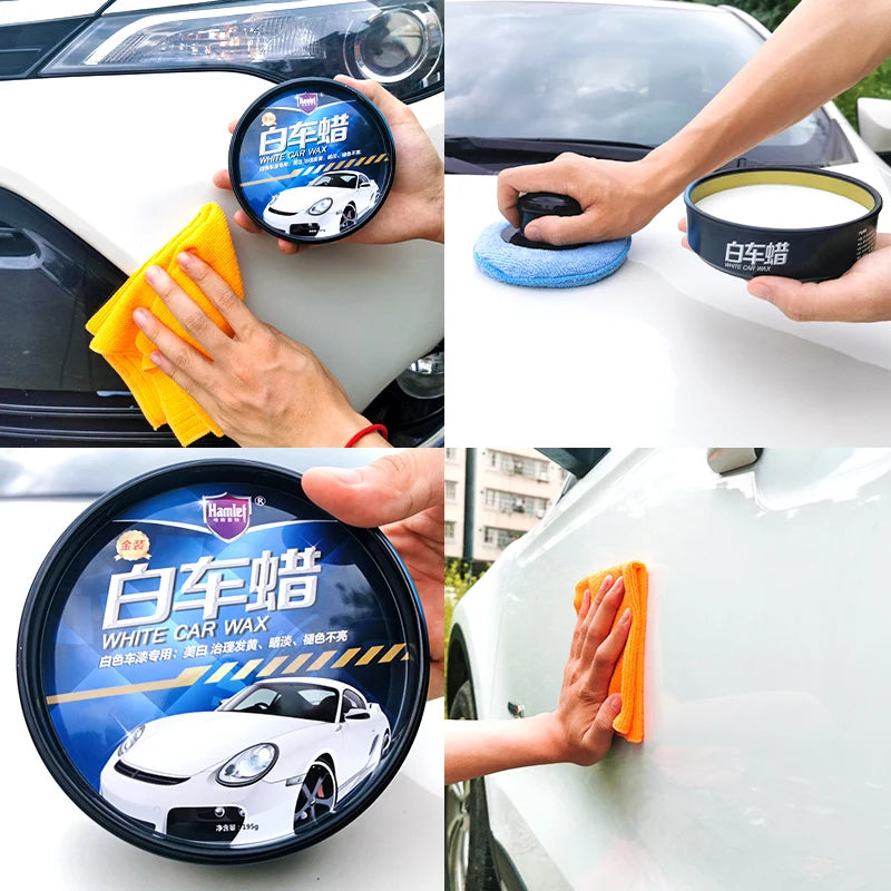 Hamlet 195g White Car special Wax for Car Polishing Waterproof Maintenance Coating Automotive Scratch Repair Solid Wax