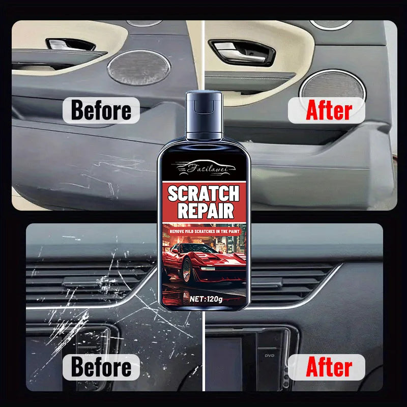 Car Trunk Scratch Repair Wax, Plastic Renovation and Restoration Kit for Interior Trim, Dashboard, and Doors, Auto Beauty Interi