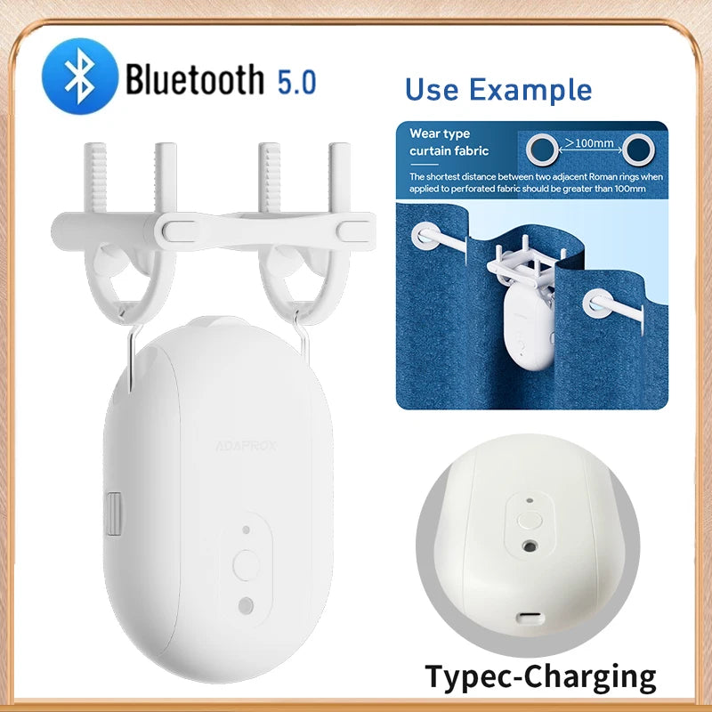 Tuya Zigbee/Bluetooth Track Curtain Robot Tuya Smart Rail Curtain Robot Smart Curtain Pusher Robot Support Siri Alexa Voice