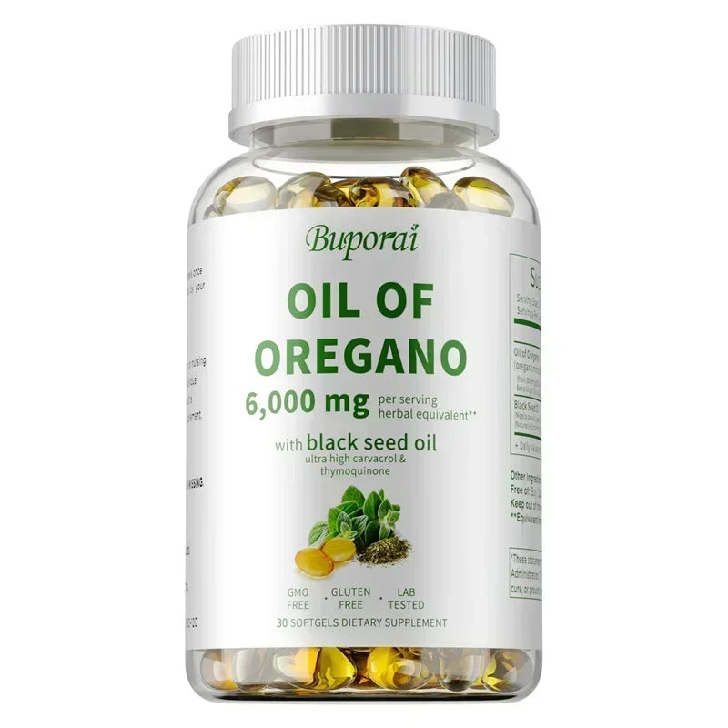 Oil of Oregano Supplements - for Digestion, Detoxification, Heart Health & Intestinal Health, Immune Support