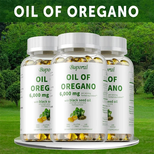 Oil of Oregano Supplements - for Digestion, Detoxification, Heart Health & Intestinal Health, Immune Support