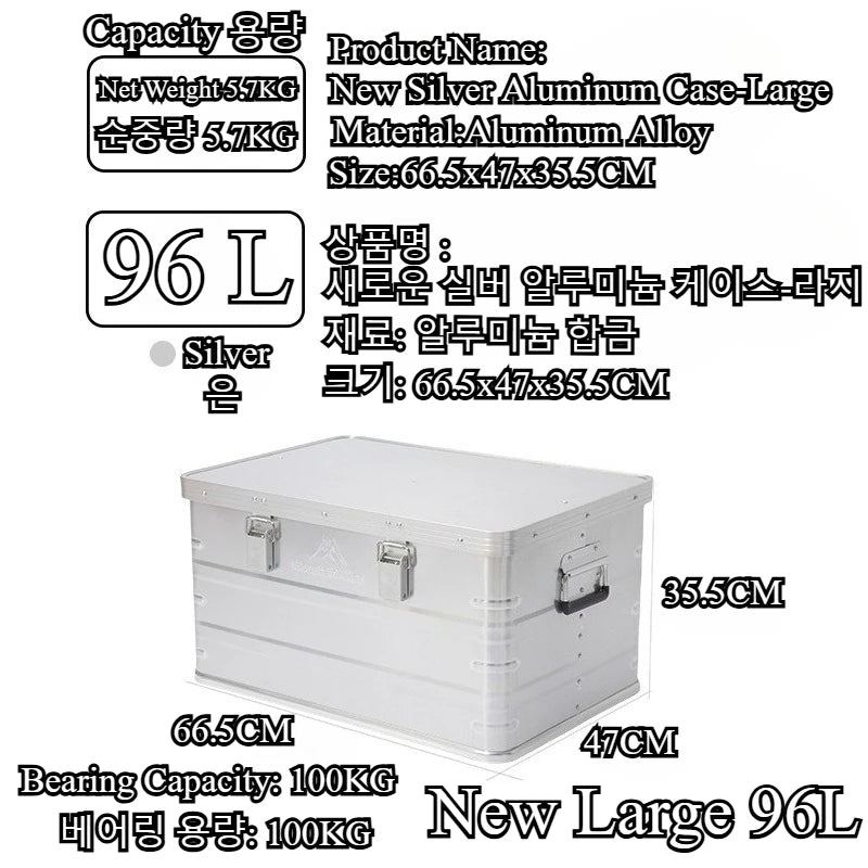 Mountainhiker 20-96L Outdoor Storage Box Camping Picnic Travel Aluminum Alloy Large Capacity Box Accessories Storage Bag 6 Sizes