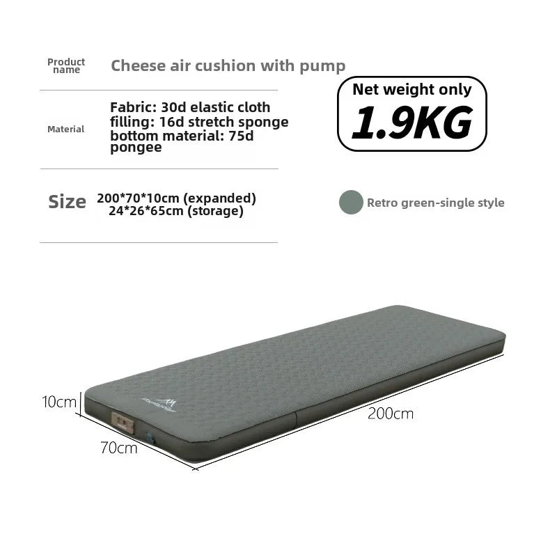Mountainhiker Outdoor Single Double Air Cushion Air Pump Automatic Inflatable Bed Portable Camping Inflatable Moisture-proof Pad