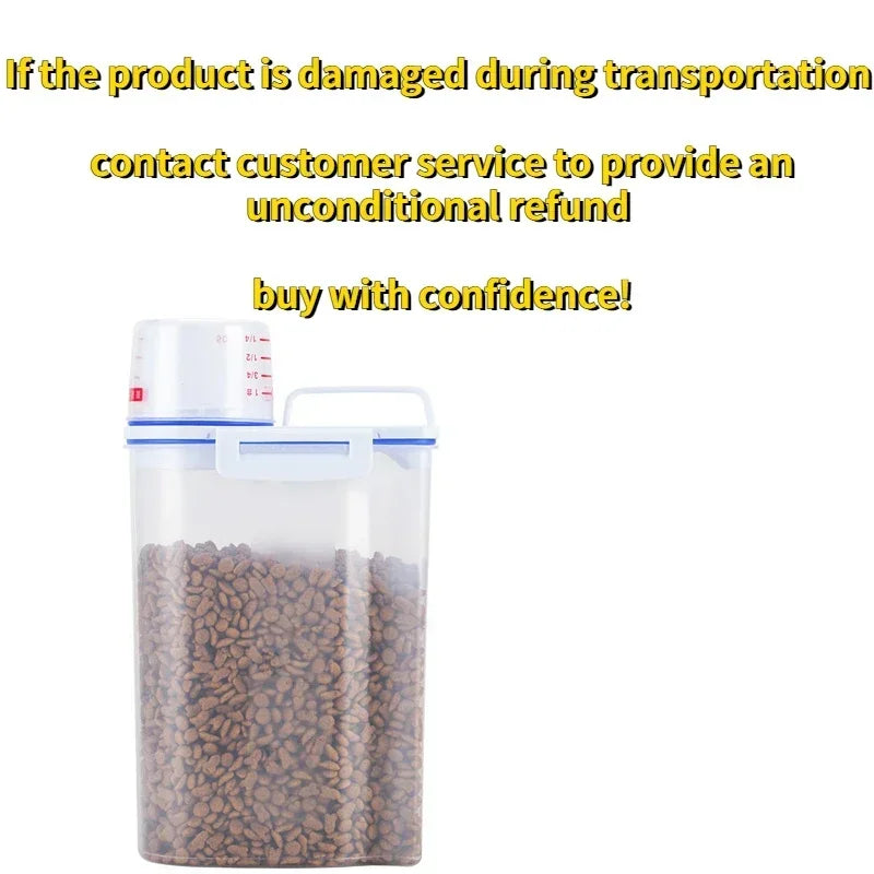Large Airtight Pet Food Storage Container - Durable, Easy Clean, Stylish Design for Dog & Cat Food - Premium Quality
