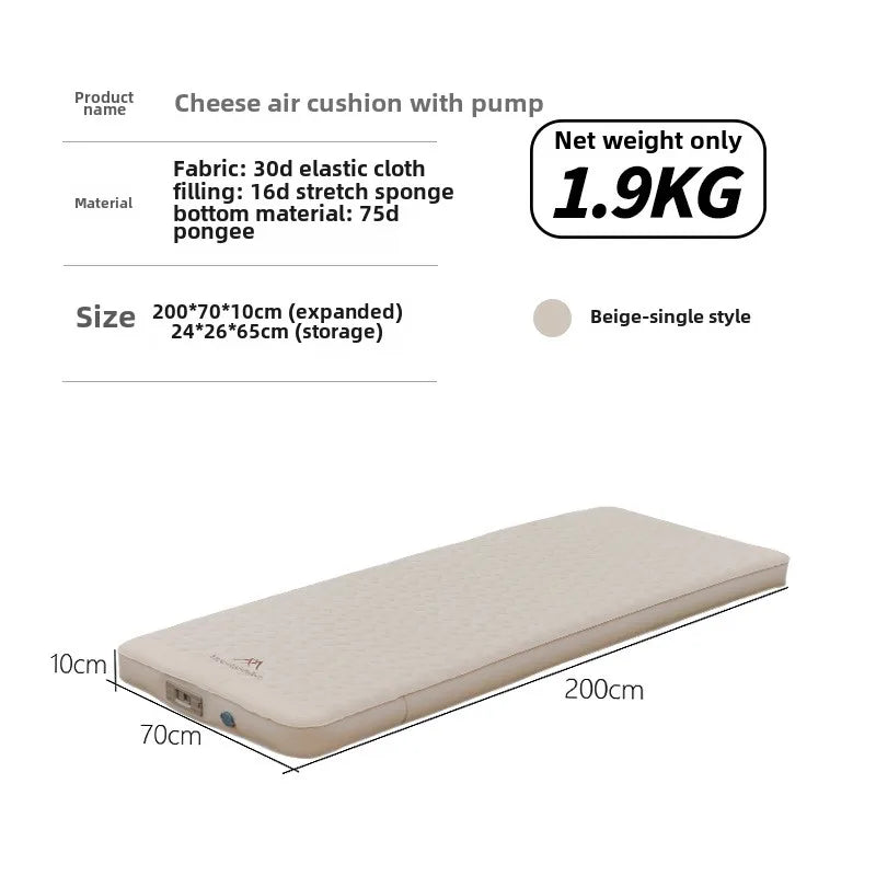 Mountainhiker Outdoor Single Double Air Cushion Air Pump Automatic Inflatable Bed Portable Camping Inflatable Moisture-proof Pad