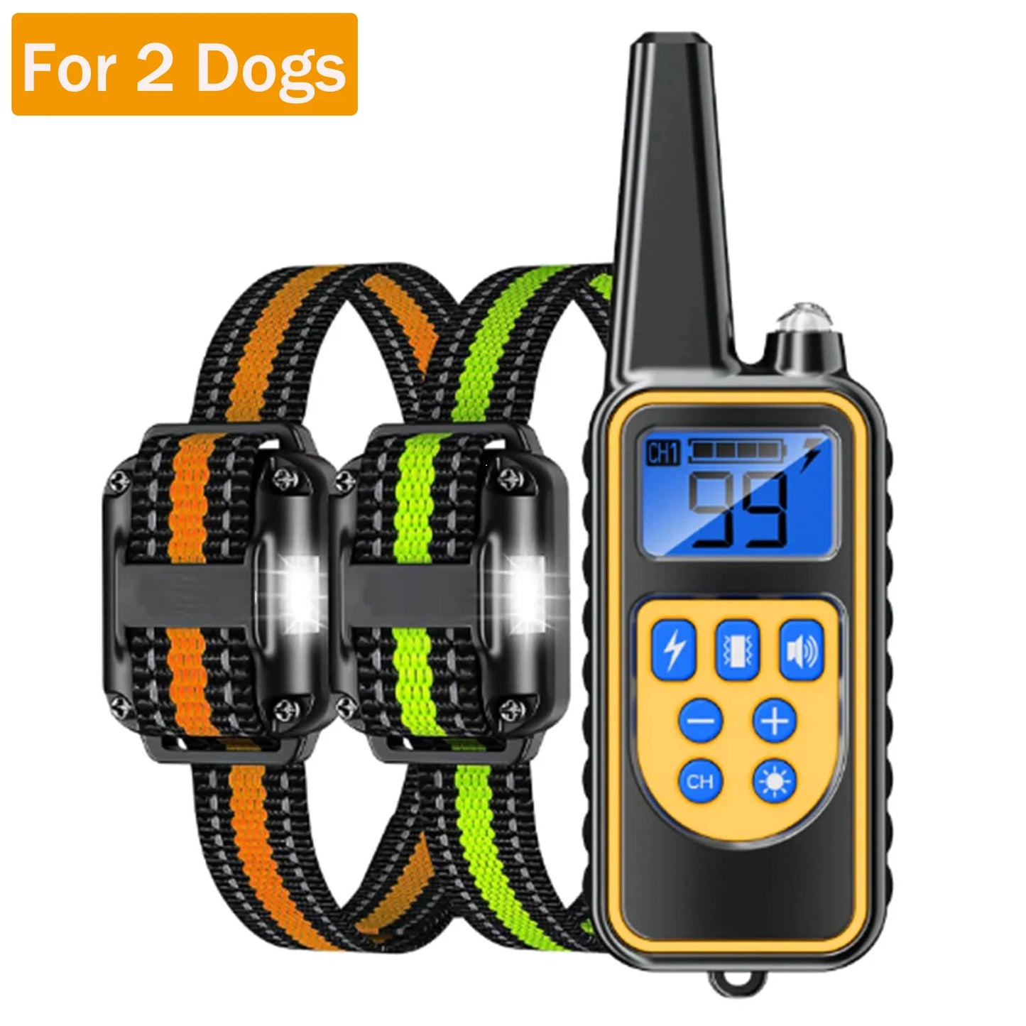 Electric Dog Training Collar Waterproof Dog Bark Collar Pet With Remote Control Rechargeable Anti Barking Device All Dogs Size