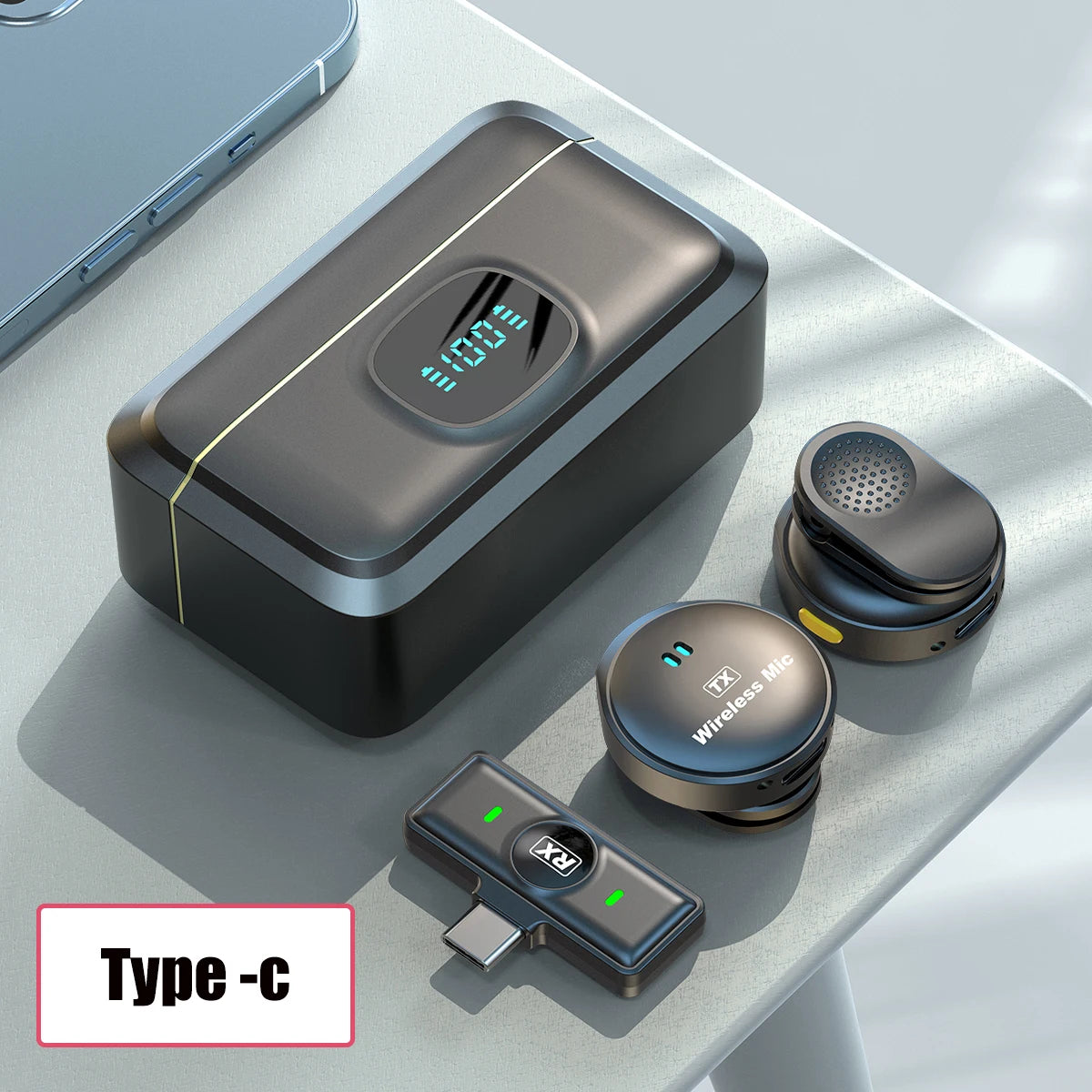 YARMEE Wireless Lavalier Microphone Magnetic suction Collar Mic For iPhone Android,For Interviews live broadcasts filming