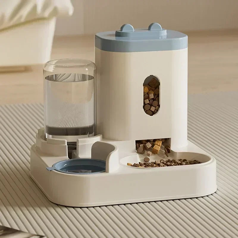 Automatic Pet Feeder and Water Food Dispenser 2 in 1 Gravity Pet Feeder and Water Dispenser Pet Bowl Basin Cat Dog Bowl