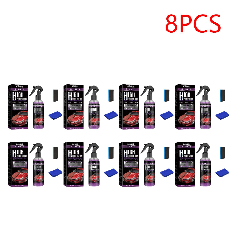 3 IN 1 Car Quick Ceramic Coating Spray 100ml High Protection Car Coating Wax Polishing Spray Auto Body Compound Scratch Repair