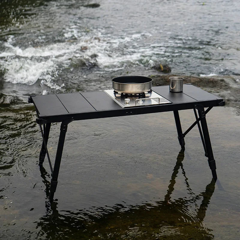 MOUNTAINHIKER Folding Camping IGT Table Wood Lightweight Camp BBQ Grill Table Removable Outdoor Picnic Fishing Camping Table