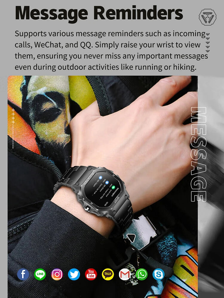 For Huawei Xiaomi 1.57 Inch Screen Smart Watch Mens Bluetooth Call Sport Waterproof Heart rate Blood Oxygen fashion SmartWatch