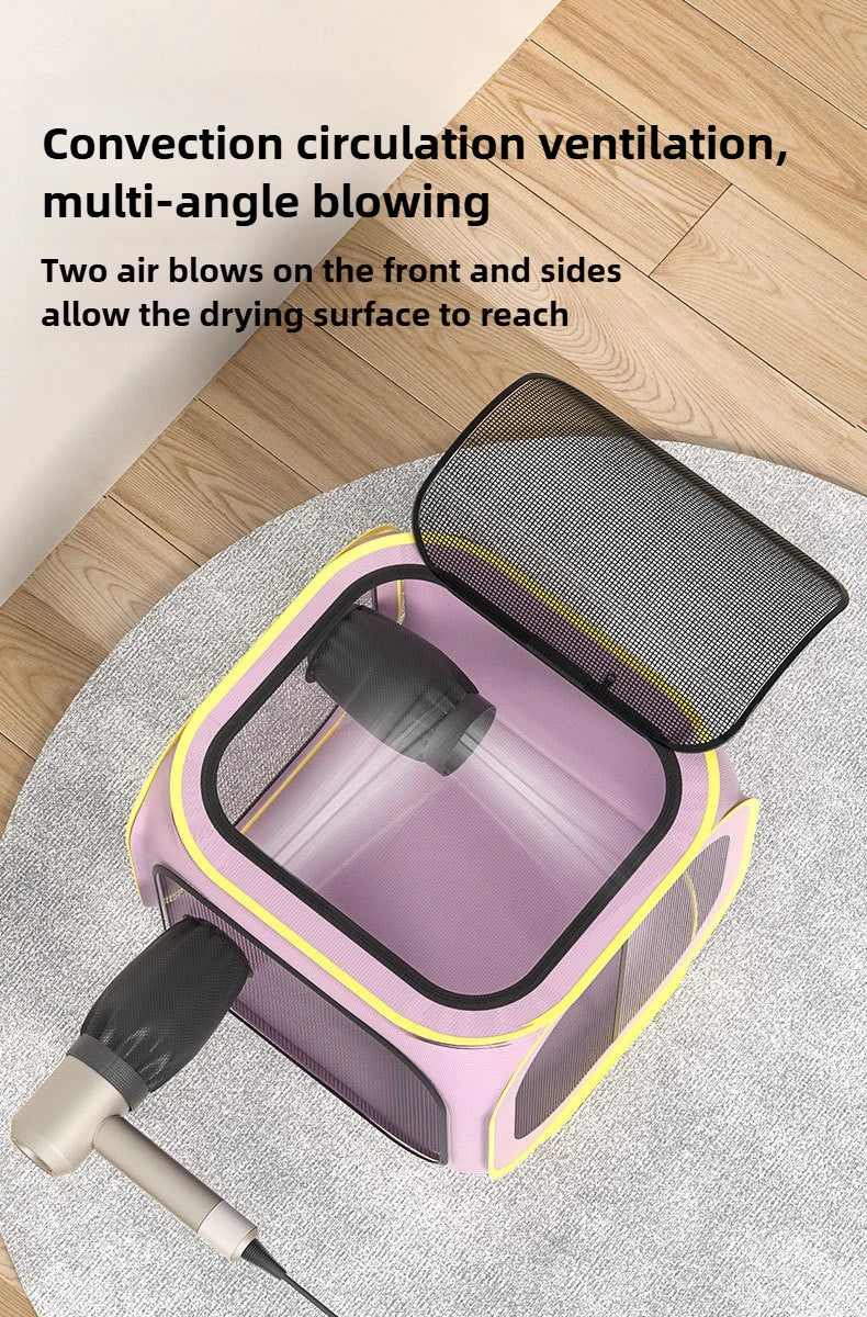 Pet drying box for cats and dogs portable blow dryer grooming bath hair does not fly household pet accessories