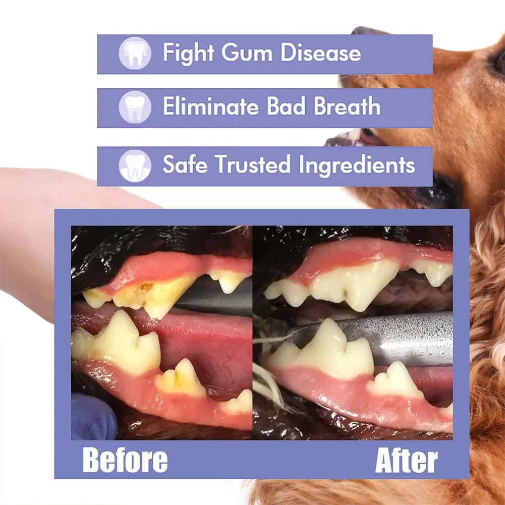30ml Freshen Breath Remove for Pet Dental Spray for Dogs Cats Plaque Tartar Oral Care Water Additive Easy Use No Brush Needed