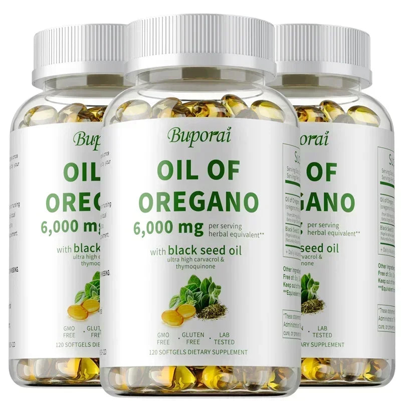 Oil of Oregano Supplements - for Digestion, Detoxification, Heart Health & Intestinal Health, Immune Support
