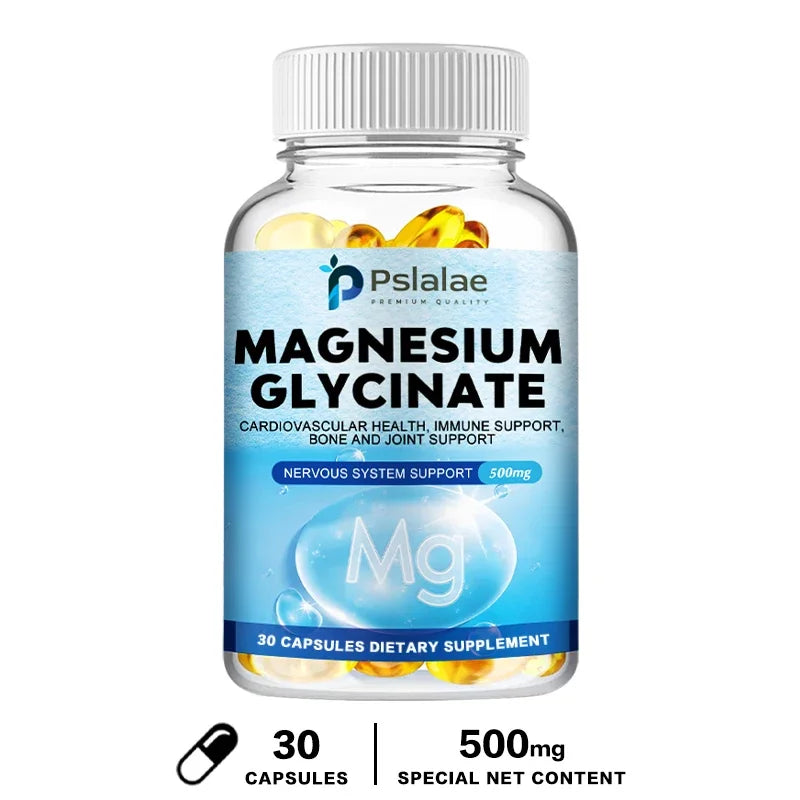 Magnesium Glycinate 500mg - Supports Muscle, Nerve, Joint and Heart Health, Promotes Deep Sleep