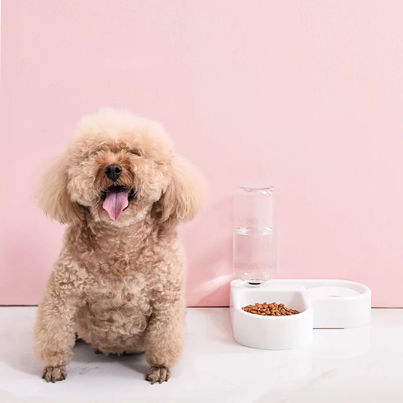 Automatic Drinking Love Pet Bowl Moisture-proof Cat Bowl Dog Basin Dual-use Multi-functional Drinking And Feeding