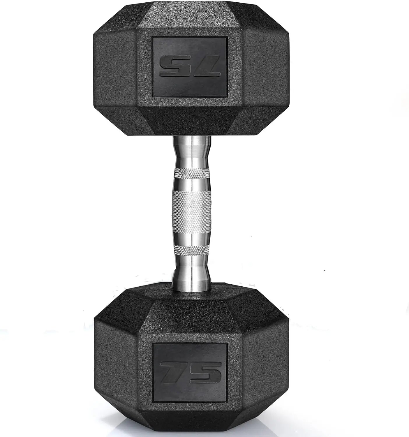 Rubber Hex Dumbbell Hand Weight, 30-75LB Dumbbells Rubber Coated Cast Iron Hex Black Dumbbells, Weights Dumbbells Set,1Pair/2Pcs