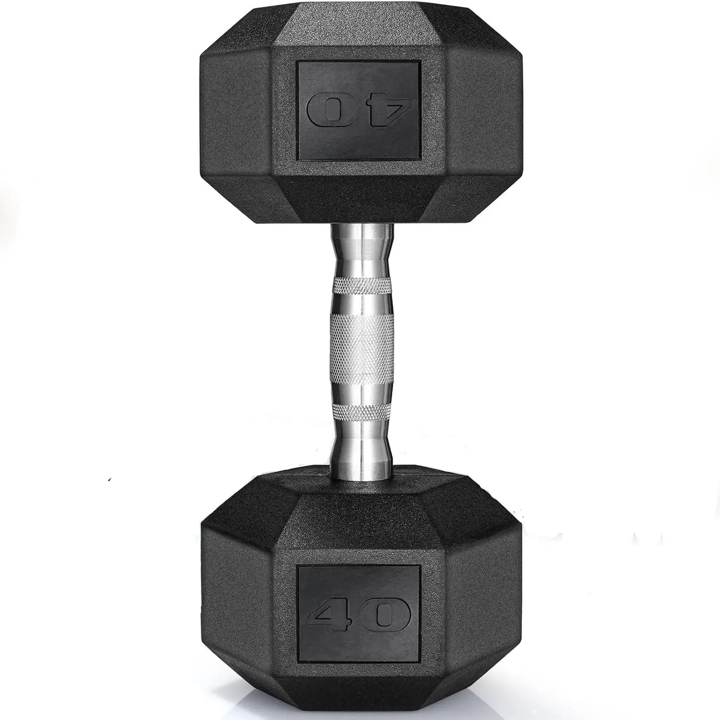 Rubber Hex Dumbbell Hand Weight, 30-75LB Dumbbells Rubber Coated Cast Iron Hex Black Dumbbells, Weights Dumbbells Set,1Pair/2Pcs