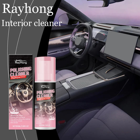 Rahong Car Interior Cleaner Remove Dirts Cleaning Leather Stains Restoring Polishing Lasting Brightness Protect Interior Cleaner
