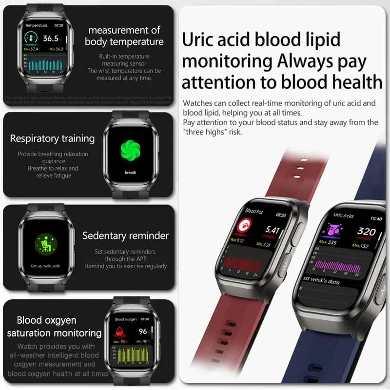 NFC ECG Bood pressure Smart Watch Air pump Accurate Measure Pressure Blood oxygen Sport Fitness Call Health Air bag Smart Watch