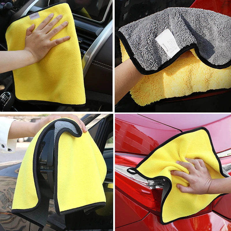 SEAMETAL Microfiber Car Wash Towel Ultra-Soft Scratch-Free Car Cleaning Towel Double-Side 400GSM Drying Cloth High Absorbency