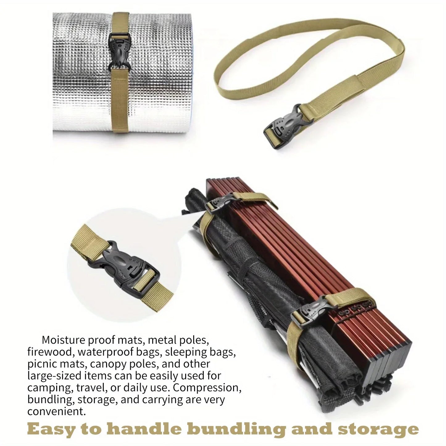 4/8pcs Tactical Backpack Shoulder Strap Compression Fastening System Adjustable Layer Board Carrier Gear Camping Outdoor